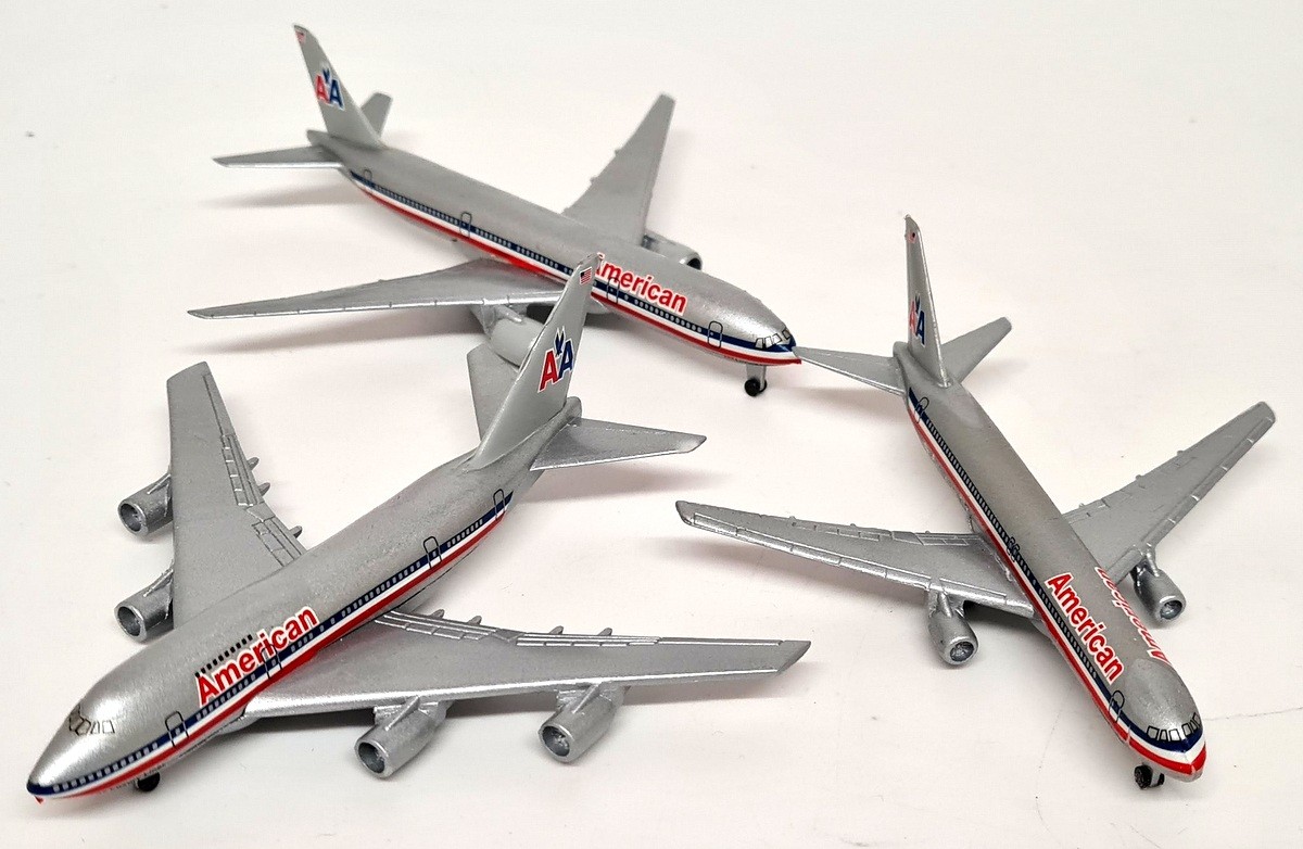 Schabak 1/600 American Airlines Boeing Aircraft Set 747-SP 767-300 777