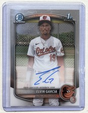 Topps 2025 Bowman Chrome Elvin Garcia 1st Prospect Auto #CPA-EG Orioles