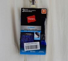 Hanes Mens 3 PACK Underwear Boxer Briefs Total Support Pouch Blue/Black Size M