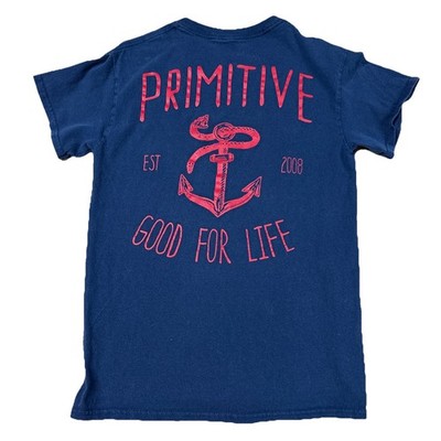 Primitive Apparel Shirt Small Blue Skateboarding Double-Sided Crew Neck T-shirt