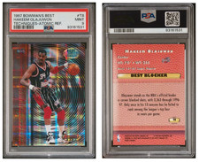 HAKKEM OLAJUWON ~ 1997 Bowman's Best Techniques ATOMIC REFRACTOR #T8 ~ PSA 9