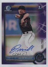 2022 Bowman Draft Chrome Pick Purple Refractor 180/250 Jacob Miller Auto 07d9