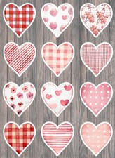 Patterned Heart Die Cut Vinyl Stickers Set Scrapbooking Laptop Waterbottle