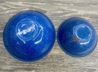 6-Piece Vintage Blue Speckled Enamelware Dish Set - Plates & Bowls Lot — photo 2