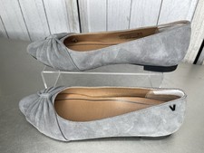 Vionic Gramecy Charcoal Suede Pointed Comfort Ballet Flats Bow Size 7.5