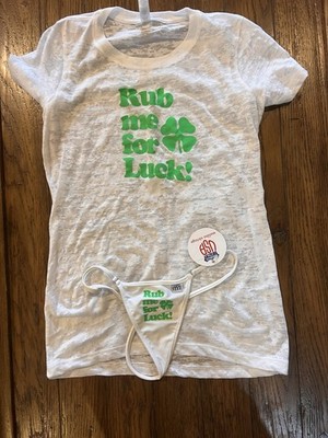 NWOT Malibu Strings  Rub Me For Luck  Shirt S And Thong Bottom M Set