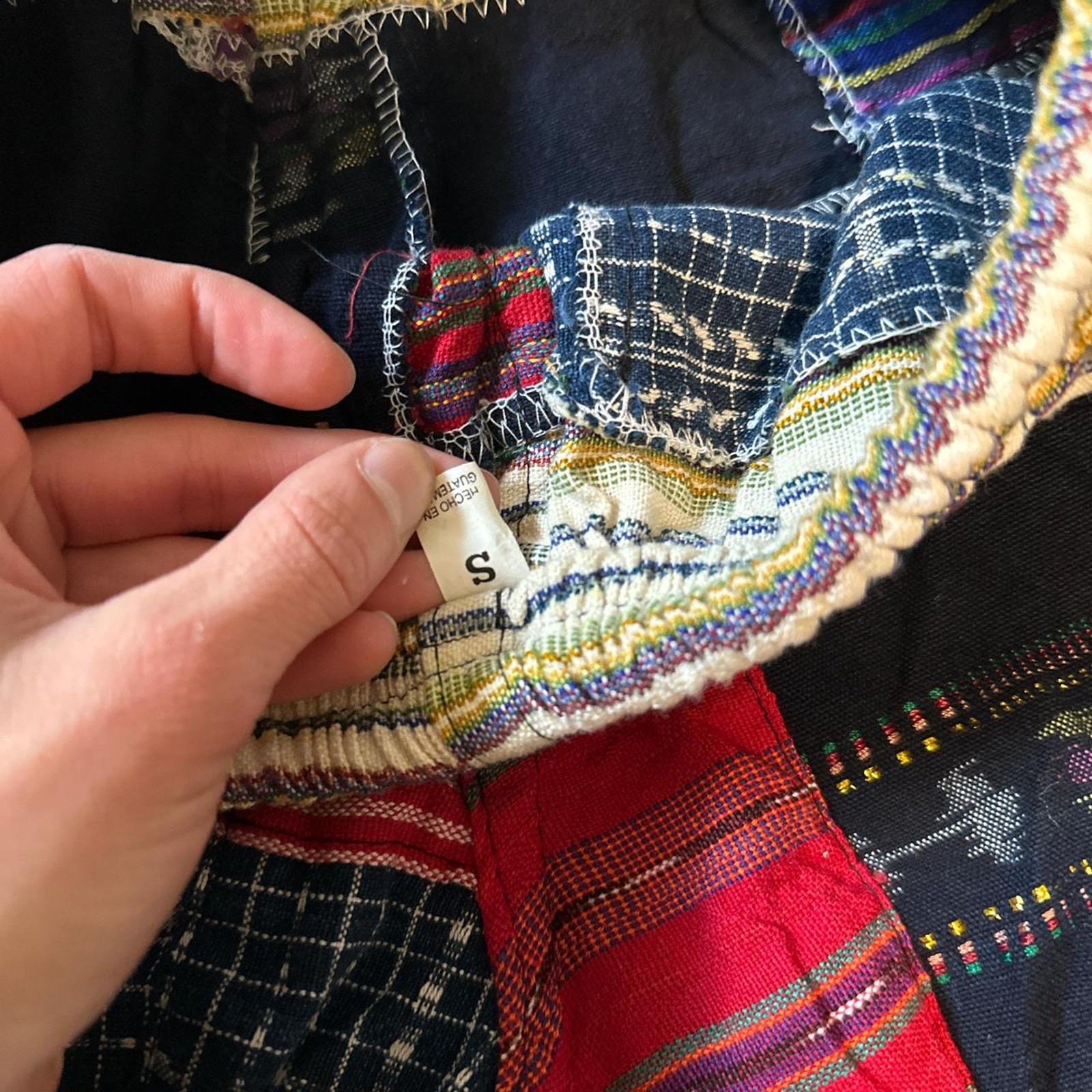 Unique patchwork drawstring shorts, handmade in B… - image 3