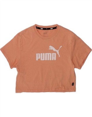 Puma Mädchen Crop Graphic T-Shirt Oberteil 7-8 Jahre Rosa Baumwolle AP09