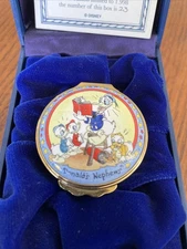 Disney DONALD & NEPHEWS Enamel Box HALCYON DAYS LE 23/1998 with COA