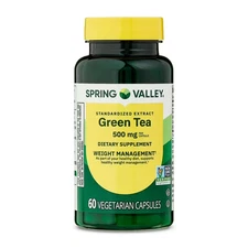 Spring Valley Green Tea Extract 500mg Vegetarian Capsules Supplement 60 Ct