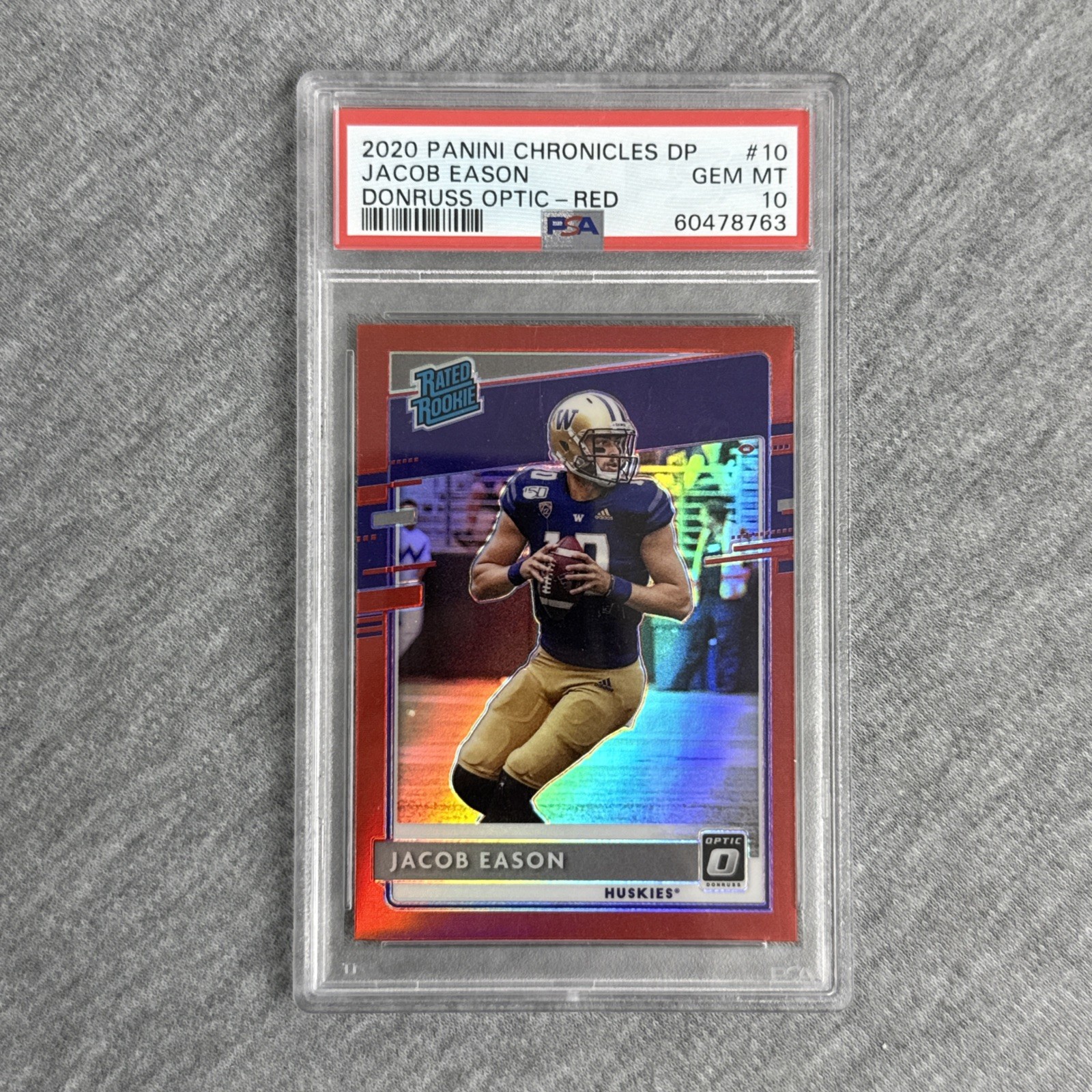 Jacob Eason Panini Chronicles Draft Picks Donruss Optic Rated Rookies #10 Red