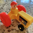 Vintage Fisher Price Little People Yellow and Orange Tractor and LP Figure