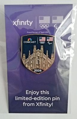 2026 Milano Cortina Italy Xfinity NBC Comcast Winter Olympic Media Pin NEW Ltd E