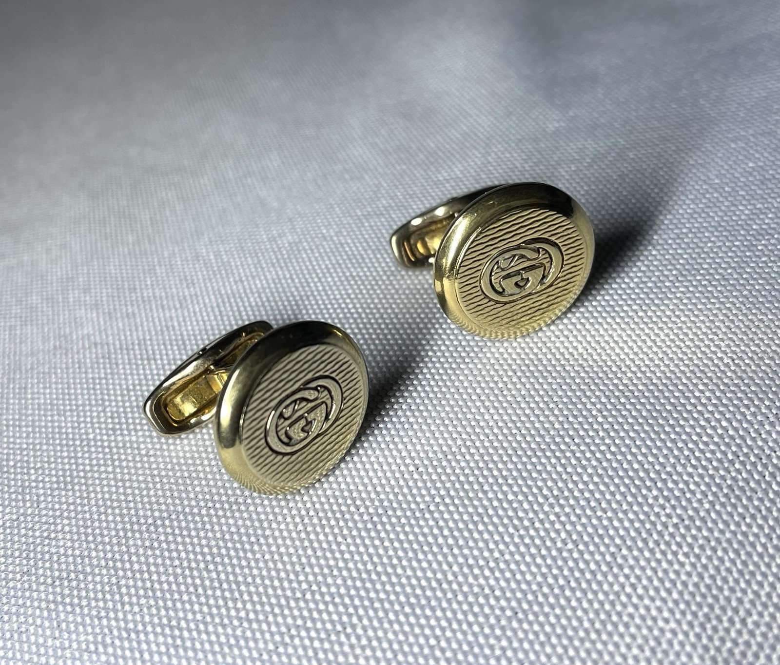 Auth [Rare] Gucci Cufflinks Interlocking G double… - image 6