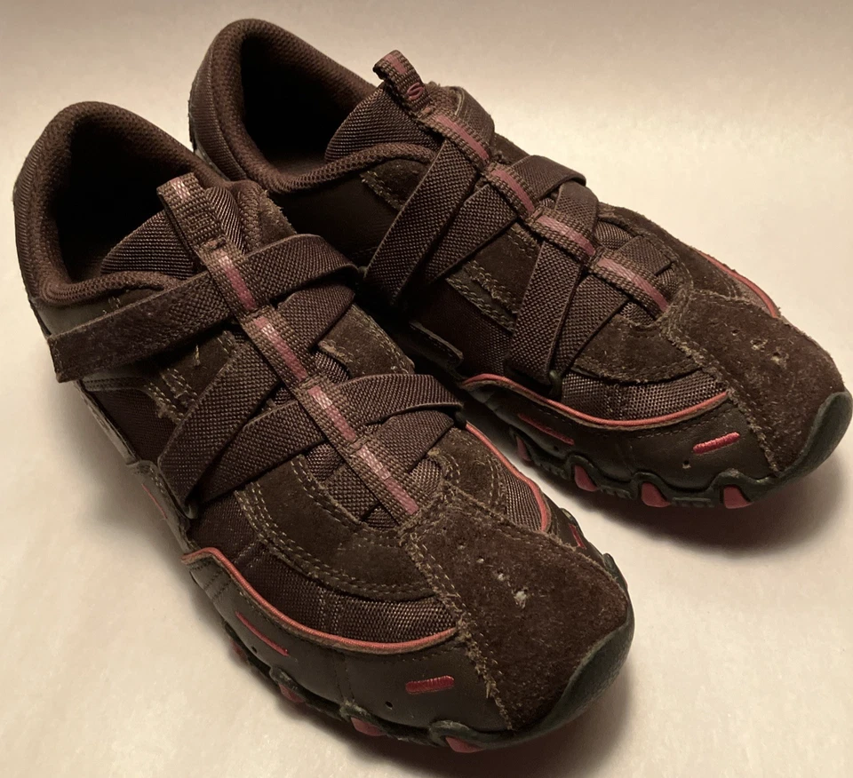 Zapatillas deportivas Skechers Bikers Propel con correa para mujer 7,5 cuero marrón gancho y bucle Foto 2 de 4