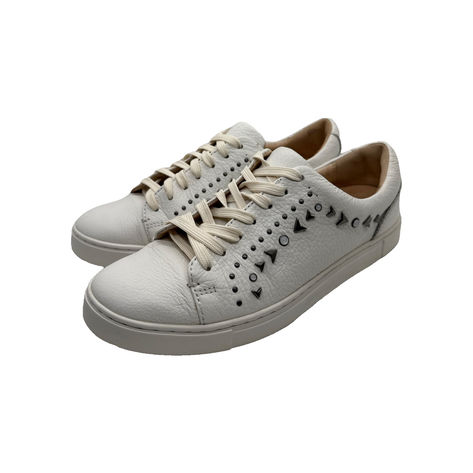 Frye Ivy Low Lace Sneakers Women's  8.5 White  Studded Leather Shoes