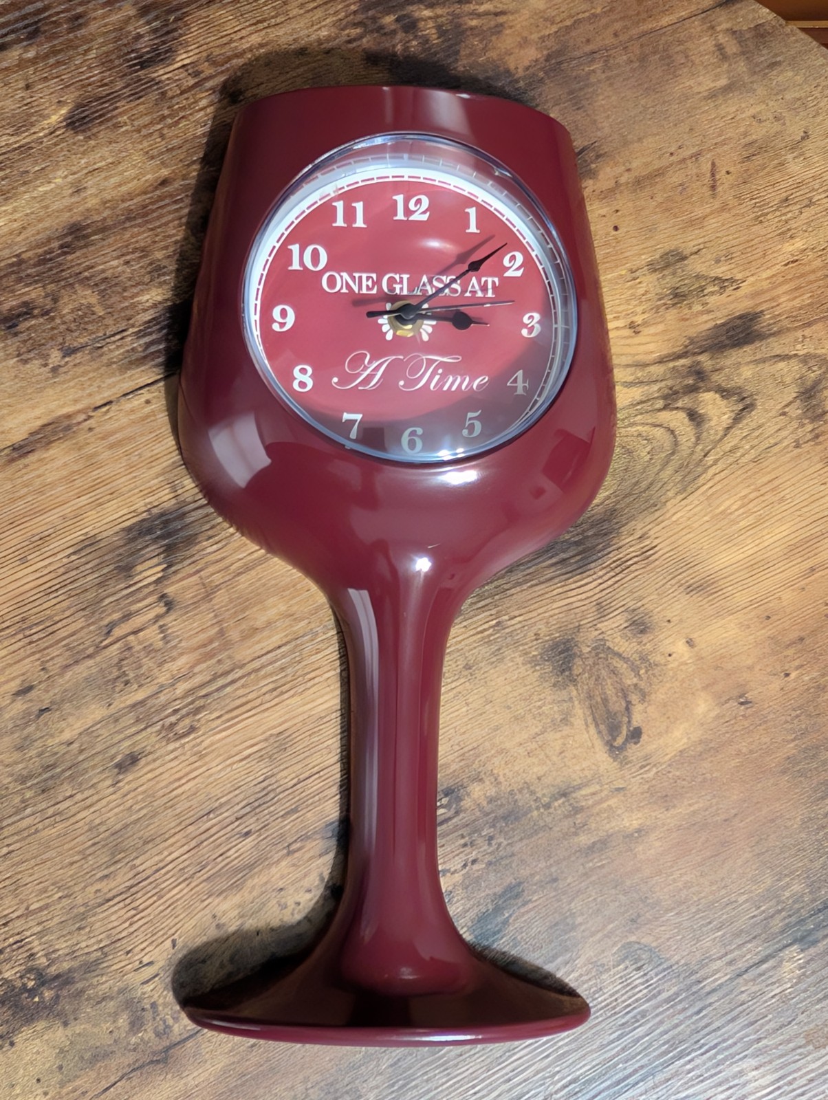 One Glass At A Time Wine Wall Clock