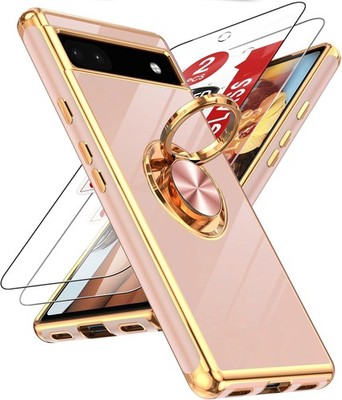 for Pixel 6A Case with Tempered Glass Screen Protector 360° Rotatable Ring Holde