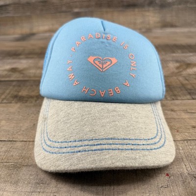 Roxy Surf Trucker Hat Womens/ Girls Adjustable Mesh Back Cap Blue Gray