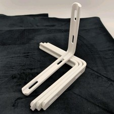 4x White Heavy Duty Shelf Brackets Fluted Angled Slotted Shelving Rack Support