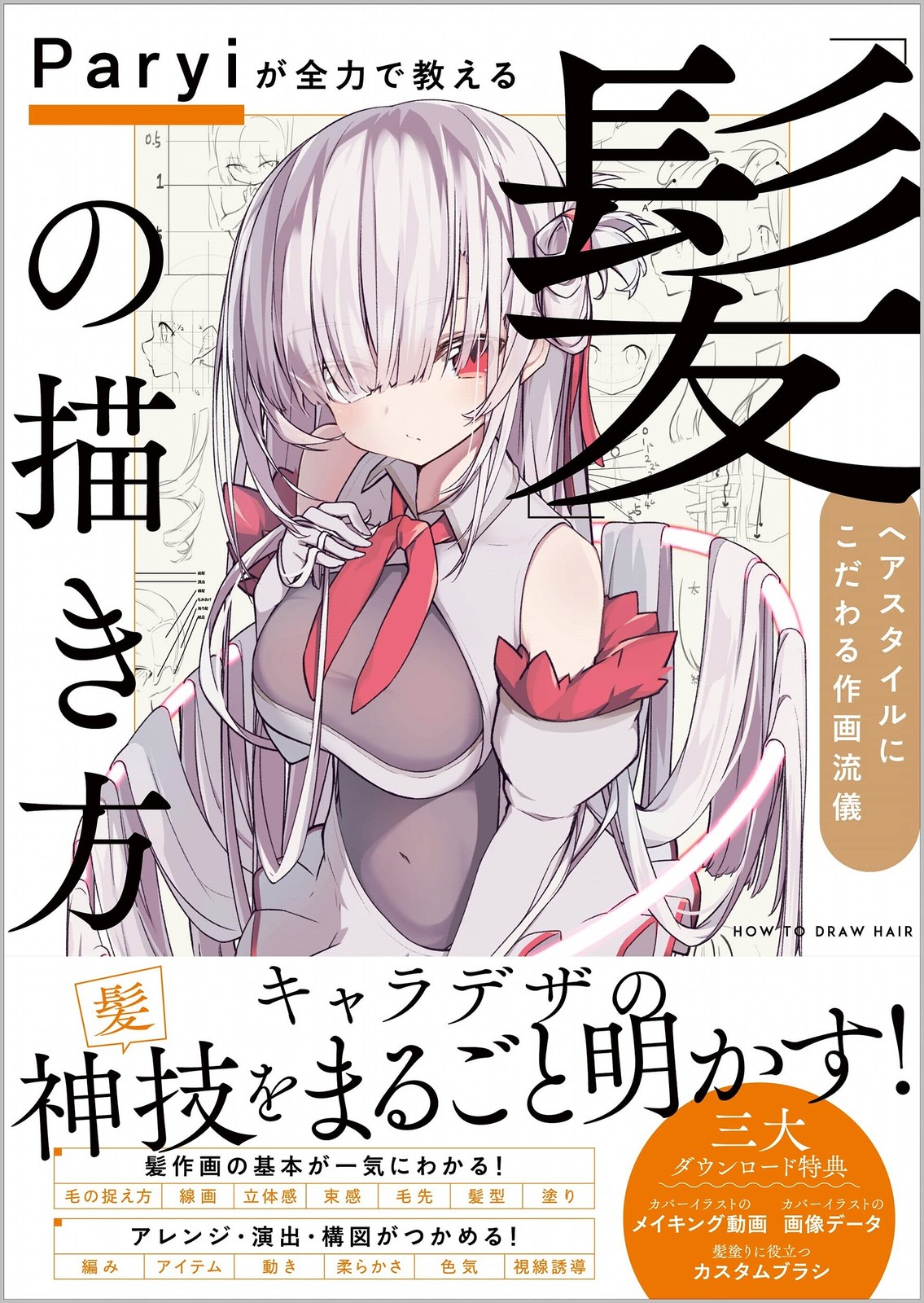 Libro de arte de diseño de personajes de pelo de anime Paryi Japón nuevo