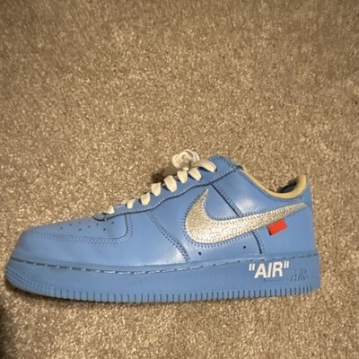 Nike Air Force 1 Off-White MCA Blue Silver White Low Top Leather Men's Sneakers
