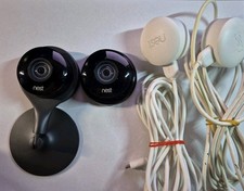 2x Google Nest Cam Indoor Security Camera A0005 1st Gen Wired Pre-owned