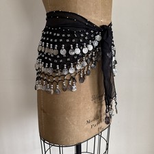 Belly Dance Hip Scarf with Coins OS