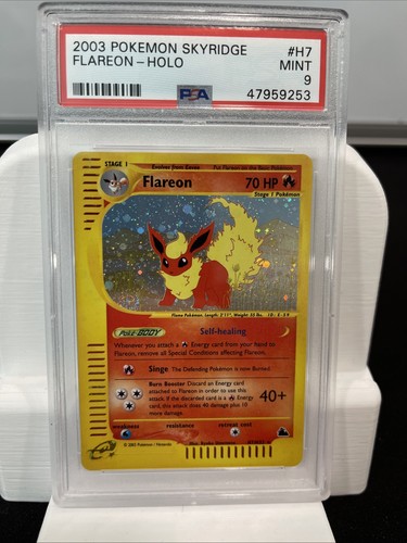 2003 POKEMON SKYRIDGE #H7 FLAREON-HOLO PSA 9