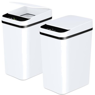 Bathroom Trash Cans with Lid 2 Pack 2.2 Gallon Touchless Automatic Motion Sen...