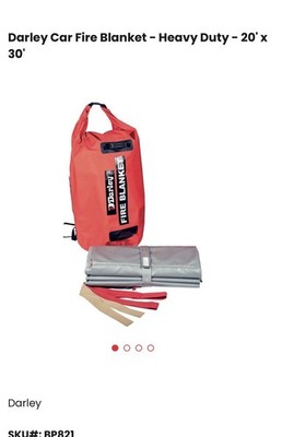 Darley Heavy Duty Car Fire Blanket 20' x 30' Fire-Retardant with Carry Bag