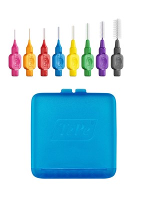 TePe Original Interdentalbürsten - 0,4 mm bis 1,3 mm gemischt + Reiseetui Travel