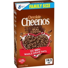 Chocolate Cheerios, Heart Healthy Cereal, Family Size, 19.2 OZ