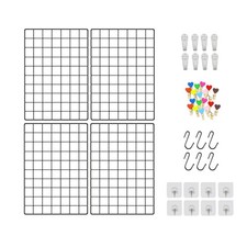 4 PCS 11.8x15.7 Inch Mounted Photo Grid Wall Decorative Panels Black Display