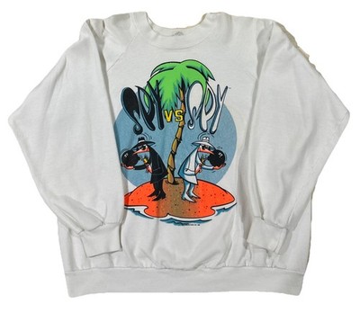 VTG SPY VS SPY MAD MAGAZINE COMIC BOOK CARTOON CREWNECK SWEATSHIRT L-XL 1989 EUC