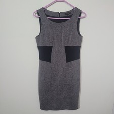 The Limited 4 Sheath Dress Womens Grey Black Colorblock Sleeveless Career Shell