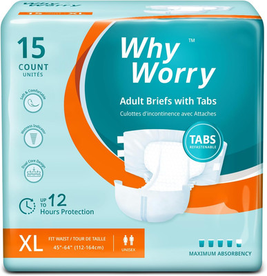 Adult Diapers with Tabs, Disposable Incontinence Briefs for Women & Men with Max