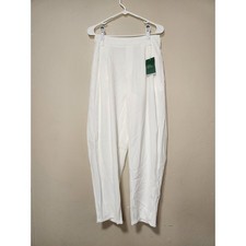 Halara White High Waisted Pleated Tapered Athleisure Trousers Pants Small NWT