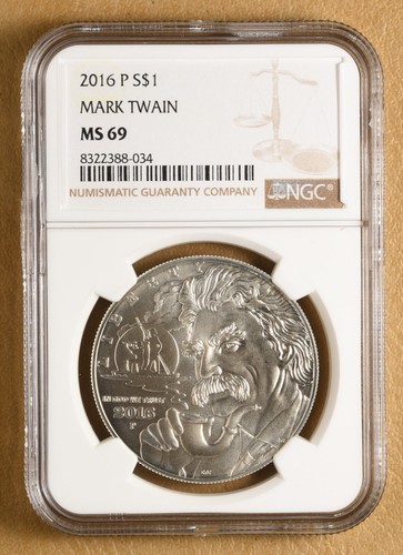 2016 P Mark Twain Commemorative Silver Dollar NGC MS69