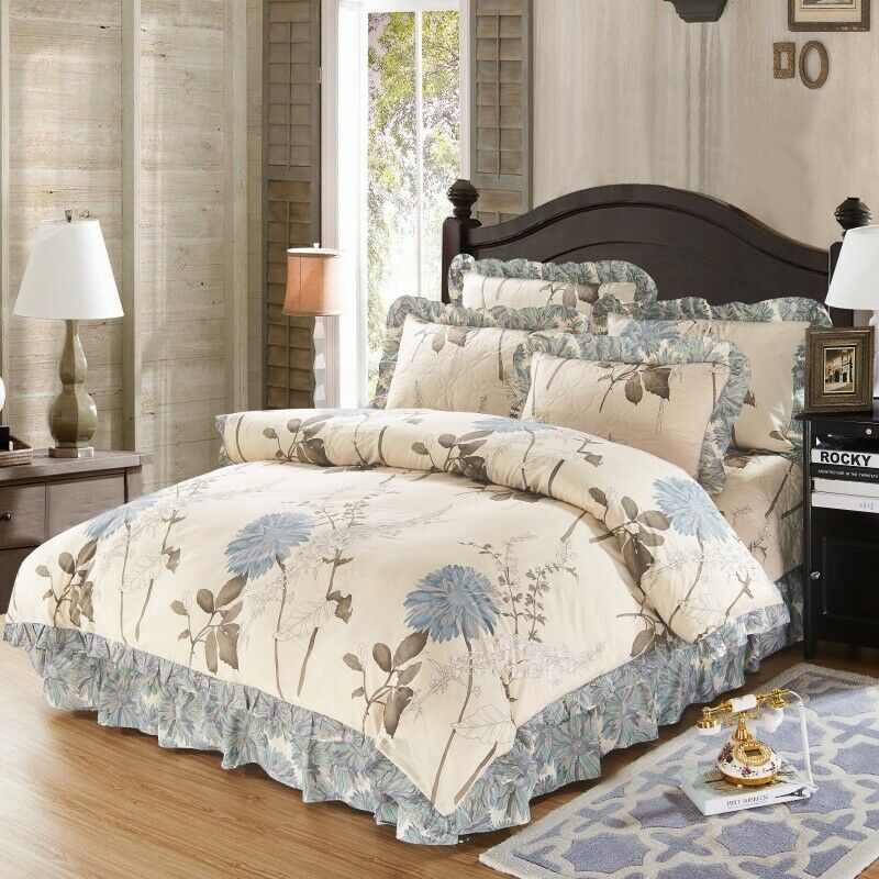 Duvet Cover Queen/Full 4/6Pcs Cotton Bedding Set Comforter Cover Pillow Shams-image