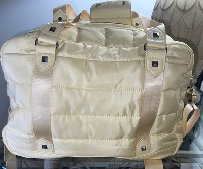 Cynthia Rowley Quilted Shoulder Bag Yellow Weekender Lightweight