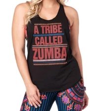 New Women’s  Zumba A Tribe Called Zumba Tank - Bold Black Z1T01923 Size S