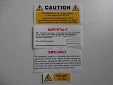 Industrial Signs Electrical Consumer Unit Fuse Board Warning Inspection Labels 