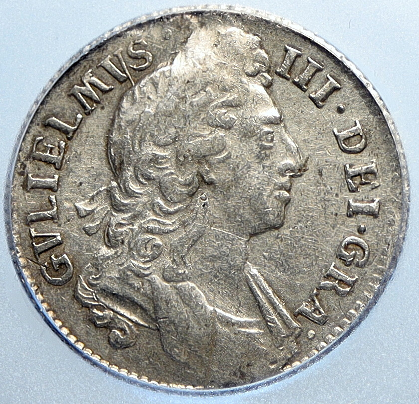 1696 UK Great Britain KING WILLIAM III Genuine Silver