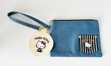 Sanrio Hello Kitty Denim Flat Pouch Bag New With Tags