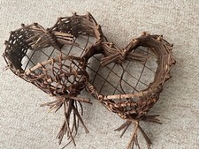 DOUBLE Heart Shaped Woven Twig Grapevine Wood...