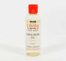 Cantu for Men 2 in 1 Hair & Beard Oil Softens & Conditions 3.4 Fl. Oz.