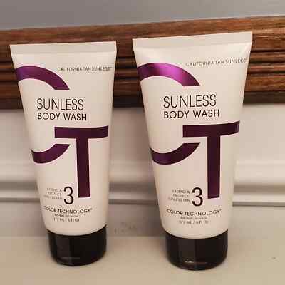 LOT OF 2 California Tan Sunless Body Wash 6 Fl.Oz. ~Extend & protect sunless tan
