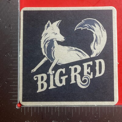 BIG RED OSSETT BREWERY 3.5 INCH SQUARE BEER COASTER RARE