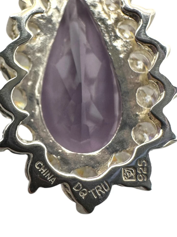 Collar Dominique Vintage Plata de Ley 925 Amatista Lágrima Gota Foto 4 de 4